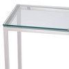 55 Downing Street Modern Chrome Stainless Steel Rectangular Console Table 47 1/2" x 13 3/4" Silver Tempered Glass Tabletop for Living Room Entryway - 3 of 4