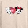 Women's - Disney - Peace Love Minnie Mouse Lightweight French Terry Wide Neck Long Sleeve Shirt - 2 of 4