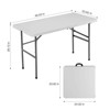 FONTOI 48 Inch Indoor Folding Table Outdoor Portable Table Heavy Duty Foldable with Handle for Camping Picnic Party, White, 23.62"* 48.03"*29.13" - 3 of 4
