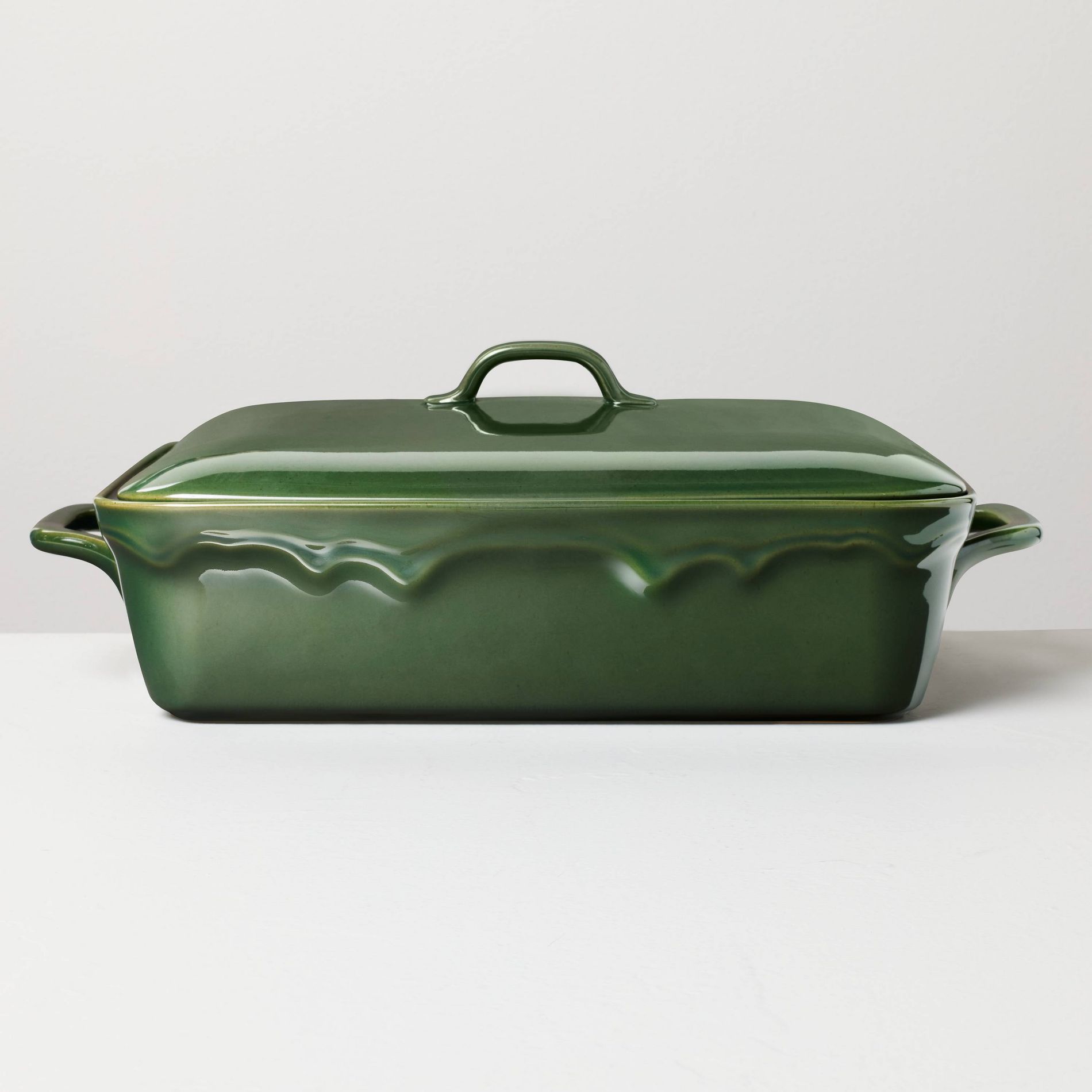 16.5"x10.5" Stoneware Rectangle Bakeware Green - Hearth & Hand™ with Magnolia