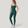 Anna-Kaci Active Women's Ribbed Knit Sleeveless Jumpsuit with Scoop Neckline and Bodycon Fit - 3 of 4