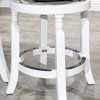 FURNIinspire Counter And Bar Stools Counter Stool Bar Chair, Fixed Height Armless Kitchen Stool, Gray Fabric Seat, White, 21"*21"*30" - 4 of 4