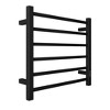 Towel Warmer 6 Bar Electric Heated Towel Rack Wall Mount Plug-in/Bath Towel Heater Matt-Black - Timer - 3 of 4