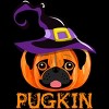 Men's Design By Humans Pugkin Pumpin Halloween By trantanphat95 T-Shirt - 2 of 4