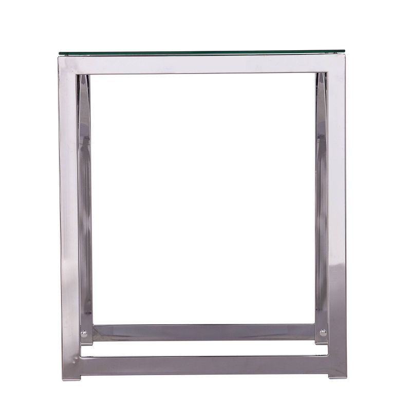 Kalb Square Glass Top End Table Chrome - Aiden Lane, 6 of 10