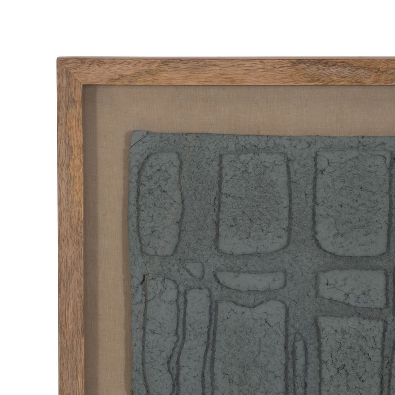 SAGEBROOK HOME 28&#34;x35&#34; Paper Mache Wall Art Framed Glass Dark Gray, 4 of 10