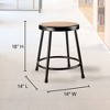 National Public Seating 6200 Series Heavy Duty 18 Inch Steel Stool with 1 Inch Round Seat Pan Supports up to 500 Pounds, Black Frame and Legs - 2 of 4