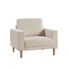 Sapphtopaz Modern Accent Chair with Track Arms Upholstered Reading Chair with Welt Trim Wood Legs Leisure Lounge Chair for Living Room, Bedroom - 3 of 4