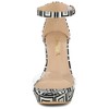 Allegra K Women's Printed Clear Strap Platform Chunky Heel Ankle Strap Sandals - 3 of 4