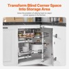 VEVOR Swing Left Blind Corner Cabinet, Pull Out Organizer for 36 inch Width Blind Cabinet, 2 Tier Height Adjustable Swing Tray, Silver - 3 of 4