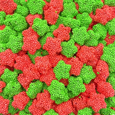 Gummy Clusters Candy |1.5 Pound Bag | Sour Crunchy Gummy Star Candy | Crunchy & Soft Chewy Gummies Stars | Strawberry, Green Apple Flavor