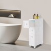 YIYIBYUS Bathroom Free Standing Narrow Slim Storage Cabinet with 3 Drawers - 3 of 4