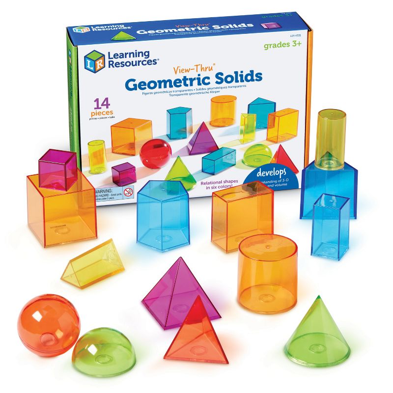 Learning Resources View-Thru Geometric Solids, 14 Pieces, Ages 8+, 1 of 7