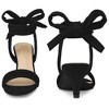 Perphy Women's Open Toe Ankle Tie Ruched Strap Bridal Kitten Heels Sandals - 2 of 4