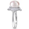 EVERLY JEWELRY |Sterling Silver 1-1/10 CT TGW Cubic Zirconia And 10-10.5 mm Freshwater Cultured Fashion Pearl Ring - 2 of 4
