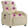 VidaXL Massage Recliner Chair Cream Fabric - 2 of 4
