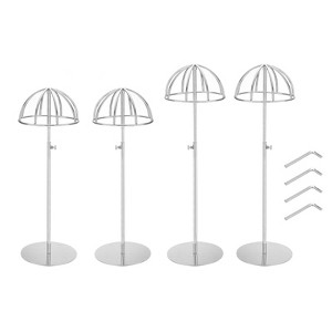 Unique Bargains Stainless Steel Adjustable Height Hat Stand Holder Wigs Display Rack - 1 of 4