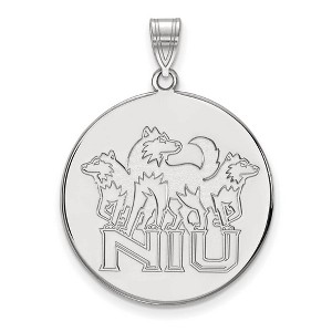 Black Bow Jewelry Sterling Silver Northern Illinois Huskies NCAA Extra Large Pendant - 1 of 3