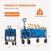 SKRAN Capacity Foldable Portable Wagons Carts with All-Terrain Wheels & Drink Holders,Heavy Duty Collapsible for Beach,Picnics(Wagon Only) - 3 of 4