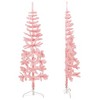 vidaXL Christmas Tree Decoration Slim Artificial Half Xmas Tree with Stand - Pink - 70.9" - 4 of 4