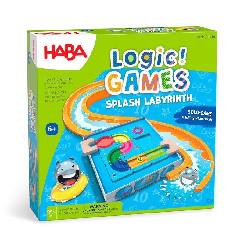 HABA Logic! Games: Splash Labyrinth - Milo's Waterpark Dexterity Maze Game, 1 of 11