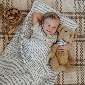 Makemake Organics Organic Cozy Comfort Nap Mat - Navy Stripes, 20"x50" - 1 of 4