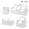GlasFlength 5PCS Patio Seating Rattan Furniture Set Sectional Sofa Cushioned Garden, Tempered Glass Table, Blue, 67.5"*24.2"*29.7" - 4 of 4