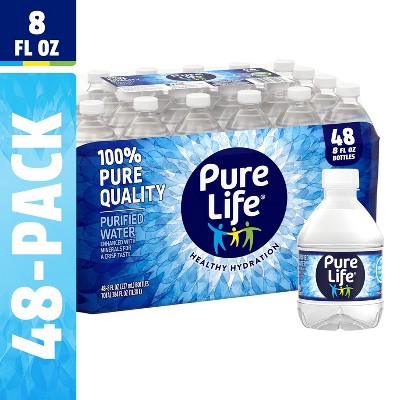Pure Life, Purified Water, 8 Fl Oz, Plastic Bottled Water, 48 Pack Unflavored 384 Fl Oz (Pack of 1)