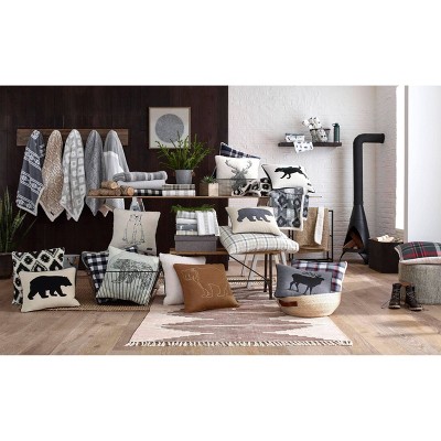 Gray Deer Lodge Queen Cotton Flannel Sheet Set