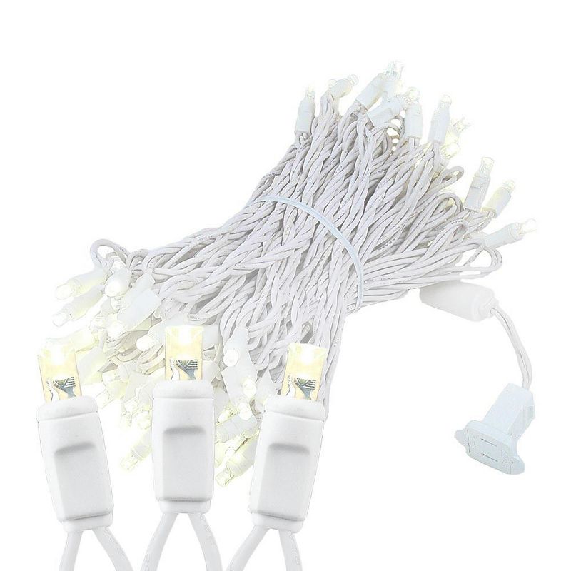 Novelty Lights LED Christmas/Wedding String Lights 100 Mini Bulbs (White Wire, 50 Feet), 1 of 10