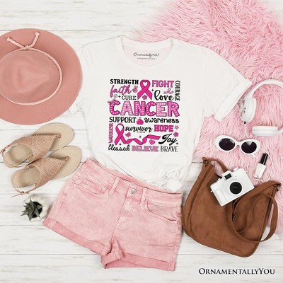 Breast Cancer Awareness Ribbon T-Shirt, In October We Wear Pink Support Tee | OrnamentallyYou