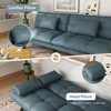 UNISOAR Sofa Bed Convertible 70 inch Solid Wood Couch for Living Room, Water-Resistant Fabric, 2 Cushions,Dark Grey/Brown/Light Grey/Black/Blue - 4 of 4
