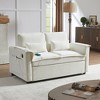 55.2'' Velvet 2-Seater Convertible Sofa Bed with Adjustable Backrest and 2 Lumbar Pillows for Small Living Rooms - 2 of 4