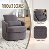 Swivel Accent Chair, Barrel Armchair With Metal Base, Upholstered 360° Swivel Chair - 3 of 4
