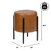 JONATHAN Y Silvia Modern Minimalist Round Backless Metal/Vegan Leather Cushioned Vanity Stool - 3 of 4