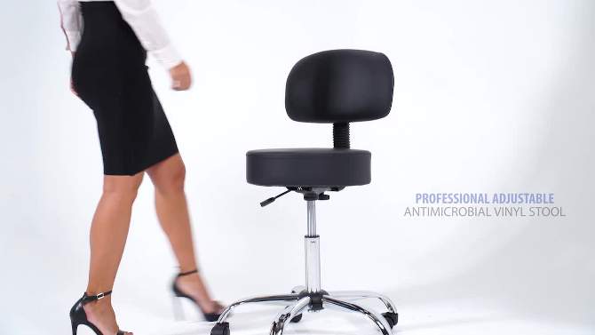 Medical Stool with Back Cushion - Boss Office Products, 2 of 7, play video