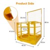 43"X 45" Forklift Safety Cage, 1400 Lbs Capacity Forklift Work Platform, Collapsible Lift Basket Aerial Platform with Safety Harness & Lock - 2 of 4