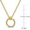 EVERLY JEWELRY | Yellow Plated Sterling Silver 1mm Diamond Cut Curb Chain and 10.5mm Circle Charm Necklace, 16 inc  + 2 inc - 2 of 4