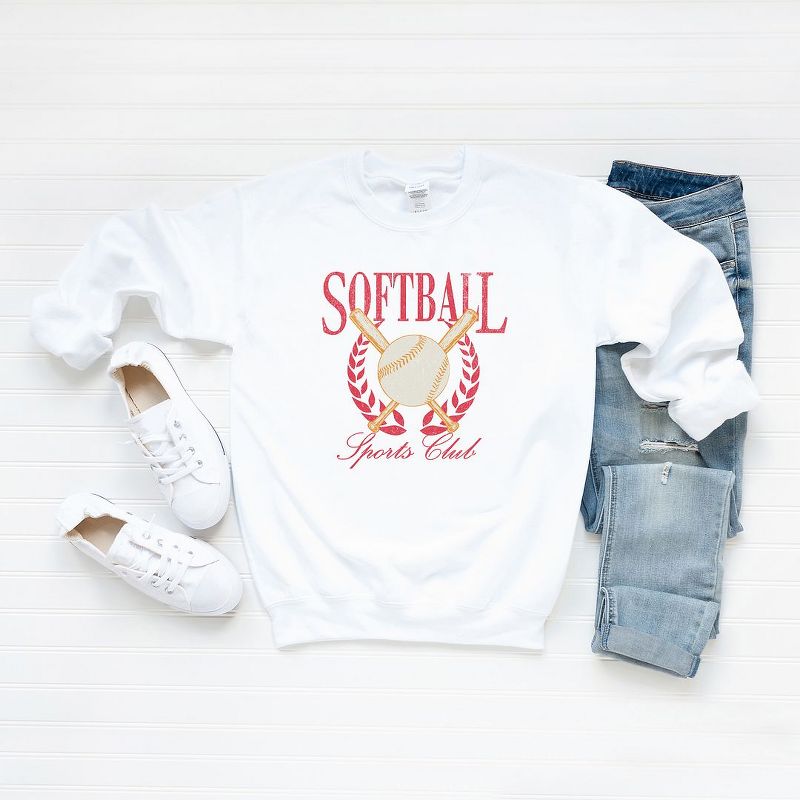 Simply Sage Market Women's Graphic Sweatshirt Softball Sports Club, 3 of 4