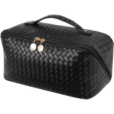 Fmeida Travel Makeup Bag,Large Capacity Cosmetic Bags for Women,Waterproof Portable Pouch Open Flat Toiletry Bag Make up Organizer