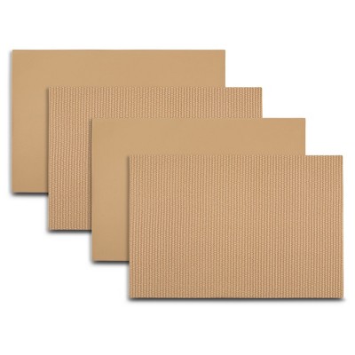 Dainty Home Exeter Reversible Premium Vegan Leather 12" x 18" Placemats Set of 4
