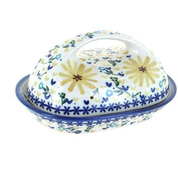 Blue Rose Polish Pottery 15A WR Unikat Butter Dish