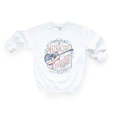 Simply Sage Market Women's Graphic Sweatshirt Nashville Flag Guitar