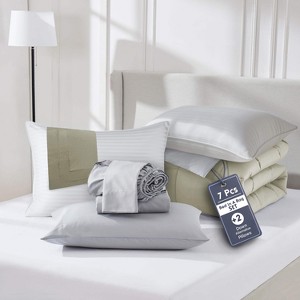Nestl 9 Piece Reversible Comforter Set, Bed in a Bag, All in one Bed Set with Down Alternative Pillows - 1 of 4