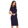 BLUEMING Womens Hoodie Dresses Short Sleeve Pockets Knee Length Bodycon Dresses Casual Midi Dresses - 3 of 4