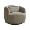 Corduroy Swivel Barrel Accent Chair,Modern 360° Swivel Armchair with Pillow and Round Base,Curved Back Armchair for Living Room Bedroom-Koiai - 3 of 4
