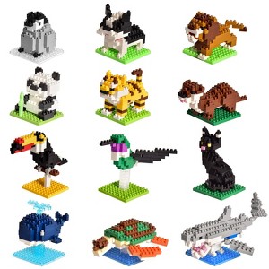 Party Favor for Kids Building Set, 12Pack Mini Animals Building Blocks Sets Goodie Bags Stuffers for Kid, Small Toy Prizes - 1 of 4