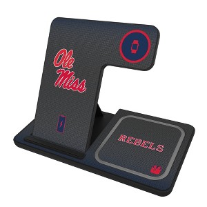 Keyscaper University of Mississippi Rebels Linen 15-Watt 3 in 1 Charging Station - 1 of 4
