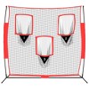 vidaXL Portable Baseball Net Black and Red 72"x41.3"x72" Polyester - 3 of 4
