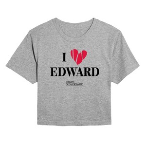 Women's - Edward Scissorhands - I Love Edward Cropped Graphic T-Shirt - 1 of 4